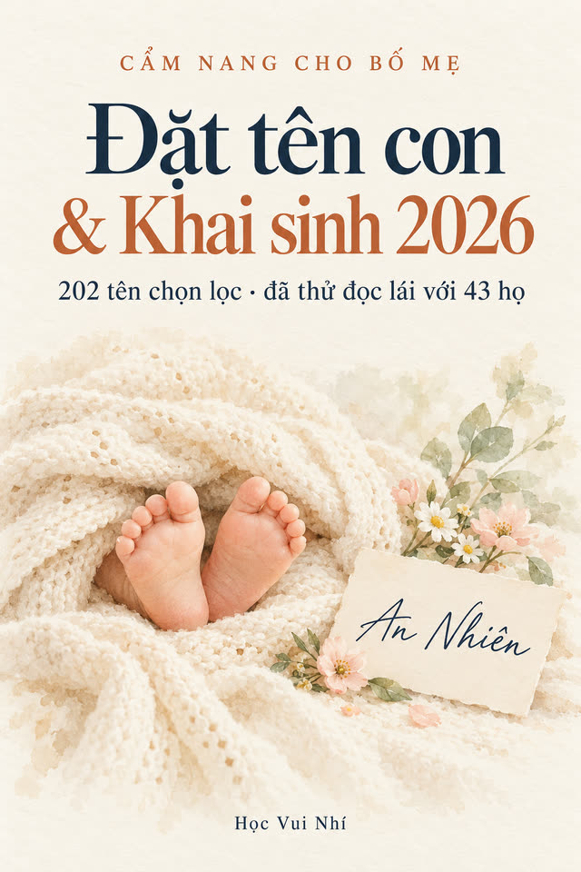 Bìa cẩm nang Đặt tên con và Khai sinh 2026